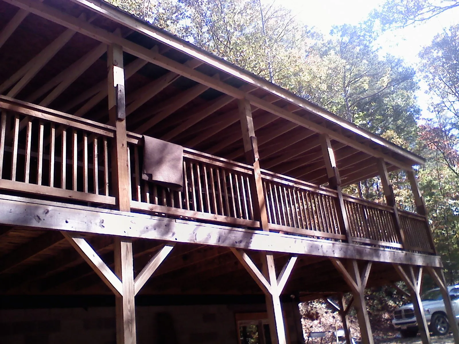 Timber framing under a new elevated porch and deck — Roof Leak Repair in Amelia Court House by Roofing Brothers
